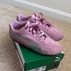 Puma Rose Suede Sneakers with Satin Laces